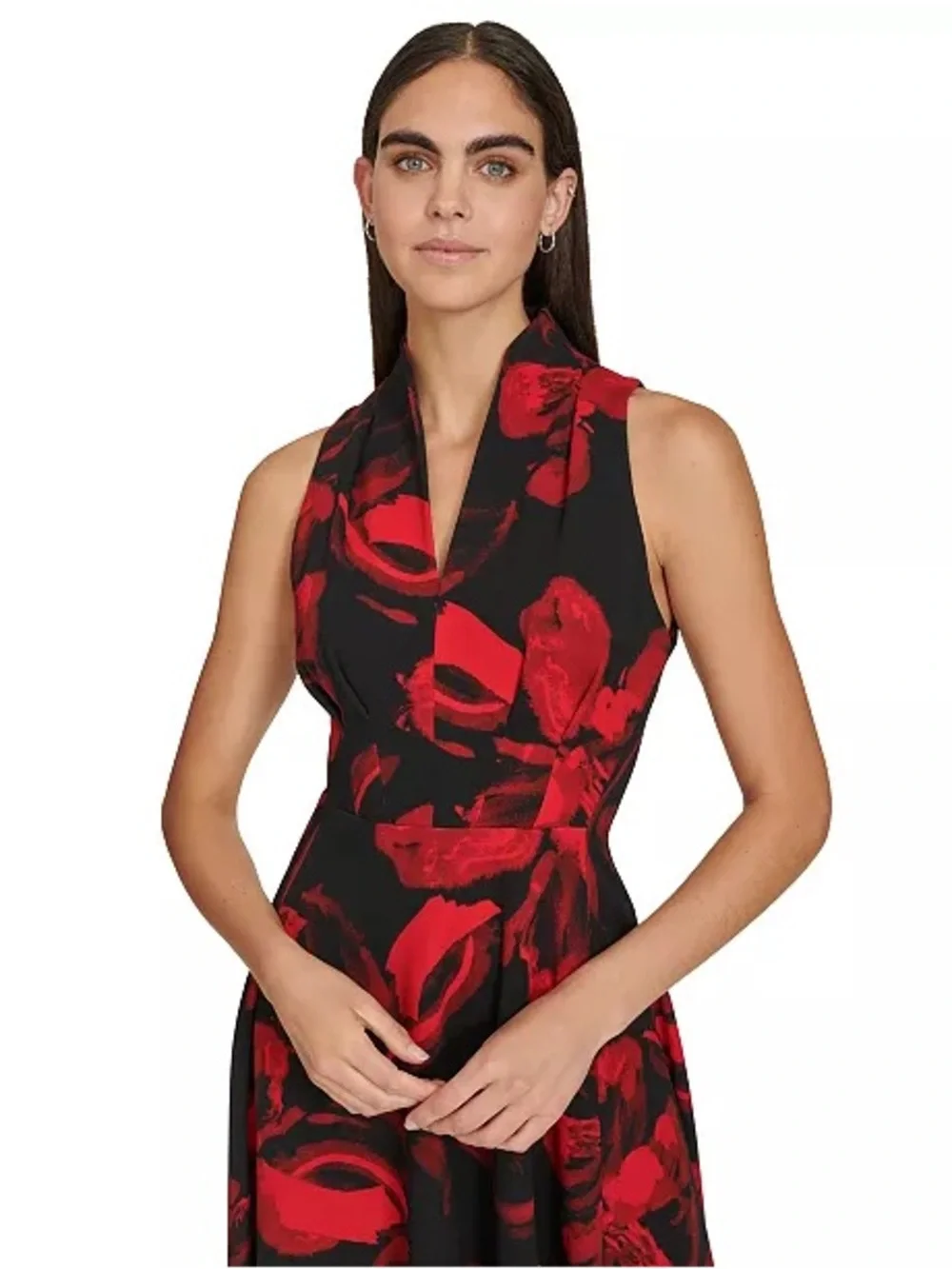 calvin klein black and red floral dress Dresses | Red Floral Calvin Klein Prom Dress